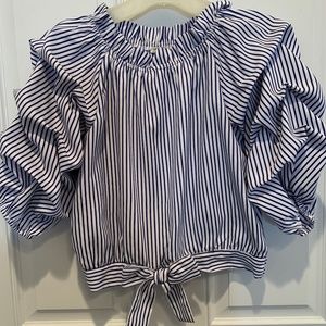Habitual's size 12 girls white/navy dress blouse